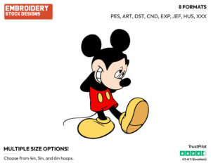 Embarrassed Mickey Mouse - Disney's Mickey Mouse - Embroidery Design in 3 sizes & 8 formats