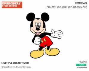 Mickey Mouse - Disney's Mickey Mouse - Embroidery Design in 3 sizes & 8 formats