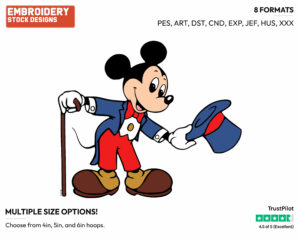Mickey Mouse The Magician - Disney's Mickey Mouse - Embroidery Design in 3 sizes & 8 formats