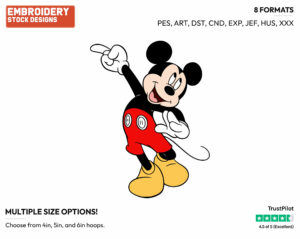 Mickey Mouse Dancing - Disney's Mickey Mouse - Embroidery Design in 3 sizes & 8 formats