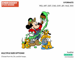 Painting - Disney's Mickey Mouse - Embroidery Design in 3 sizes & 8 formats