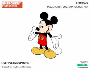 Mickey Mouse - Disney's Mickey Mouse - Embroidery Design in 3 sizes & 8 formats