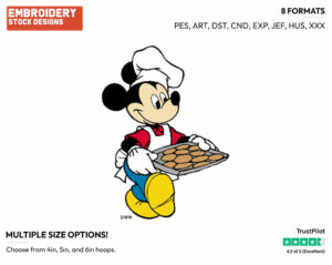 Holding Platter Of Cookies - Disney's Mickey Mouse - Embroidery Design in 3 sizes & 8 formats
