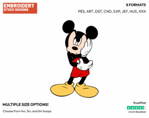 Irritated Mickey Mouse - Disney's Mickey Mouse - Embroidery Design in 3 sizes & 8 formats