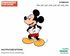 Laughing - Disney's Mickey Mouse - Embroidery Design in 3 sizes & 8 formats