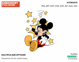 Injured - Disney's Mickey Mouse - Embroidery Design in 3 sizes & 8 formats
