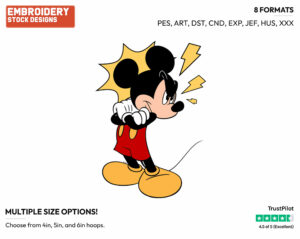 Angry - Disney's Mickey Mouse - Embroidery Design in 3 sizes & 8 formats