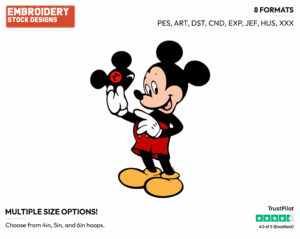 Mickey Mouse Hat - Disney's Mickey Mouse - Embroidery Design in 3 sizes & 8 formats