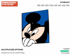 Mickey Has His Eye On You - Disney's Mickey Mouse - Embroidery Design in 3 sizes & 8 formats