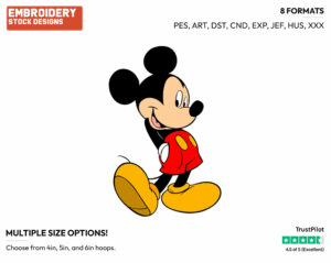 Mickey Mouse - Disney's Mickey Mouse - Embroidery Design in 3 sizes & 8 formats