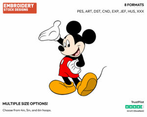 Mickey Mouse - Disney's Mickey Mouse - Embroidery Design in 3 sizes & 8 formats