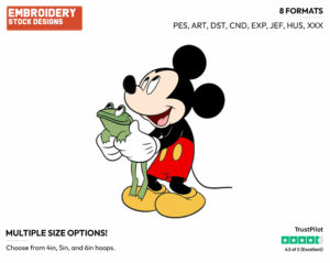 Mickey, Frog - Disney's Mickey Mouse - Embroidery Design in 3 sizes & 8 formats