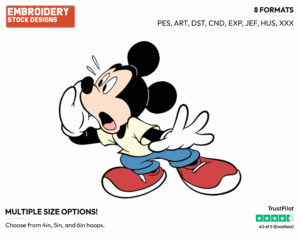 Calling Out - Disney's Mickey Mouse - Embroidery Design in 3 sizes & 8 formats