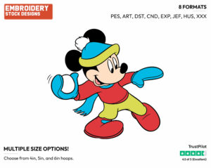 Ready To Throw A Snowball - Disney's Mickey Mouse - Embroidery Design in 3 sizes & 8 formats