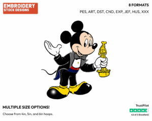 Mickey Wins An Award - Disney's Mickey Mouse - Embroidery Design in 3 sizes & 8 formats