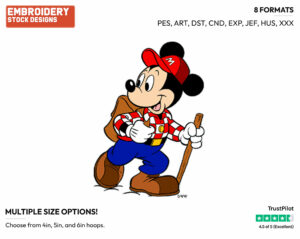 Hiking - Disney's Mickey Mouse - Embroidery Design in 3 sizes & 8 formats