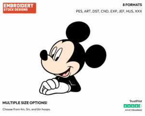Mickey Mouse Face - Disney's Mickey Mouse - Embroidery Design in 3 sizes & 8 formats