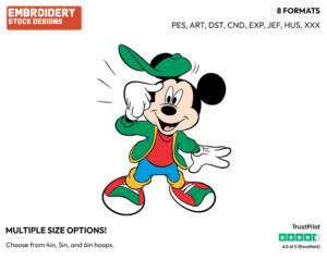 Young Mickey Has A Bright Idea - Disney's Mickey Mouse - Embroidery Design in 3 sizes & 8 formats