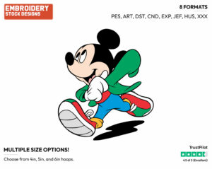 Putting On Jacket - Disney's Mickey Mouse - Embroidery Design in 3 sizes & 8 formats
