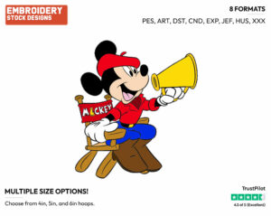 Mickey Mouse The Movie Director - Disney's Mickey Mouse - Embroidery Design in 3 sizes & 8 formats