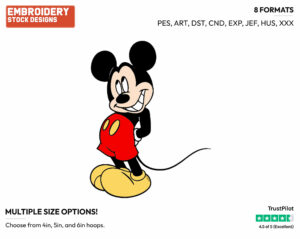 Mickey Looking Guilty - Disney's Mickey Mouse - Embroidery Design in 3 sizes & 8 formats