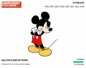 Mickey Angrily Crossing His Arms - Disney's Mickey Mouse - Embroidery Design in 3 sizes & 8 formats