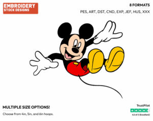 Bouncing - Disney's Mickey Mouse - Embroidery Design in 3 sizes & 8 formats