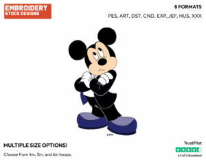 Master Of Ceremony - Disney's Mickey Mouse - Embroidery Design in 3 sizes & 8 formats
