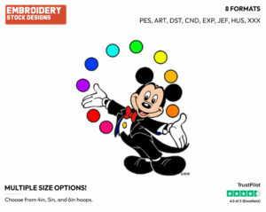 Juggling - Disney's Mickey Mouse - Embroidery Design in 3 sizes & 8 formats