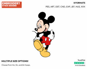 Giving Thumbs Up - Disney's Mickey Mouse - Embroidery Design in 3 sizes & 8 formats