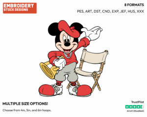 Mickey Mouse The Movie Director - Disney's Mickey Mouse - Embroidery Design in 3 sizes & 8 formats