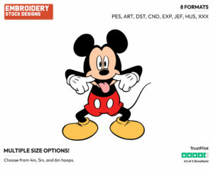 Making A Funny Face - Disney's Mickey Mouse - Embroidery Design in 3 sizes & 8 formats