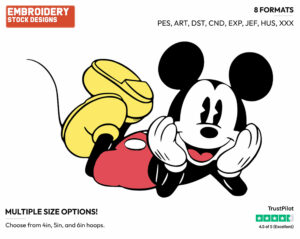 Mickey Posing - Disney's Classic Mickey Mouse - Embroidery Design in 3 sizes & 8 formats