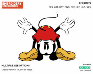 Mickey Peek-A-Boo - Disney's Classic Mickey Mouse - Embroidery Design in 3 sizes & 8 formats