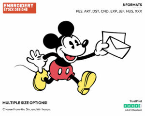 Carrying Letters - Disney's Classic Mickey Mouse - Embroidery Design in 3 sizes & 8 formats
