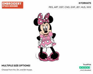 Minnie Posing - Disney's Minnie Mouse - Embroidery Design in 3 sizes & 8 formats