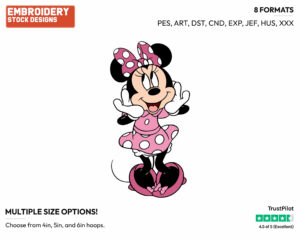 Minnie Posing - Disney's Minnie Mouse - Embroidery Design in 3 sizes & 8 formats