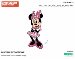 Minnie Standing With Her Arms Crossed - Disney's Minnie Mouse - Embroidery Design in 3 sizes & 8 formats