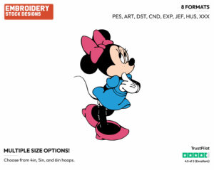 Uncertain Minnie - Disney's Minnie Mouse - Embroidery Design in 3 sizes & 8 formats