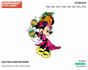 Minnie Mouse Playing The Maracas - Disney's Minnie Mouse - Embroidery Design in 3 sizes & 8 formats