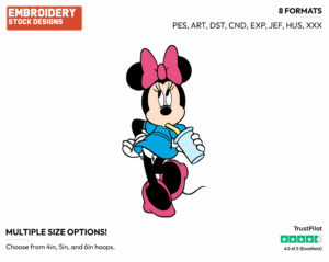 Minnie Mouse Drinking Soda - Disney's Minnie Mouse - Embroidery Design in 3 sizes & 8 formats