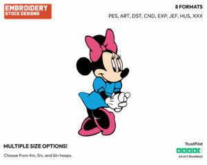 Minnie Posing - Disney's Minnie Mouse - Embroidery Design in 3 sizes & 8 formats