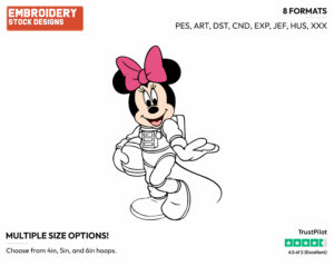 Astronaut Minnie - Disney's Minnie Mouse - Embroidery Design in 3 sizes & 8 formats