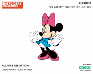 Surprised Minnie - Disney's Minnie Mouse - Embroidery Design in 3 sizes & 8 formats