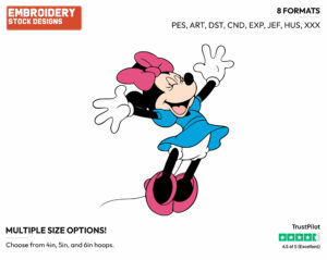 Minnie Cheering - Disney's Minnie Mouse - Embroidery Design in 3 sizes & 8 formats