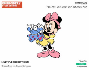 Young Minnie Shopping For A Dress - Disney's Minnie Mouse - Embroidery Design in 3 sizes & 8 formats