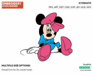 Minnie Mouse - Disney's Minnie Mouse - Embroidery Design in 3 sizes & 8 formats