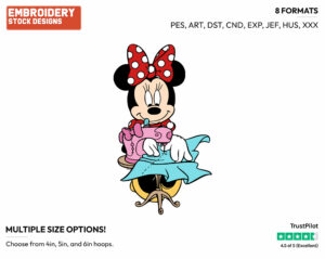 Sewing A Dress - Disney's Minnie Mouse - Embroidery Design in 3 sizes & 8 formats