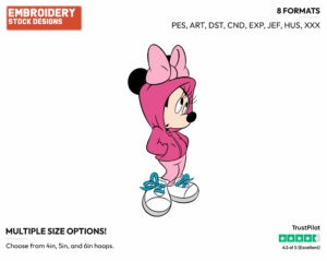Teenage Minnie - Disney's Minnie Mouse - Embroidery Design in 3 sizes & 8 formats