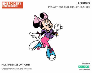 Exercising - Disney's Minnie Mouse - Embroidery Design in 3 sizes & 8 formats